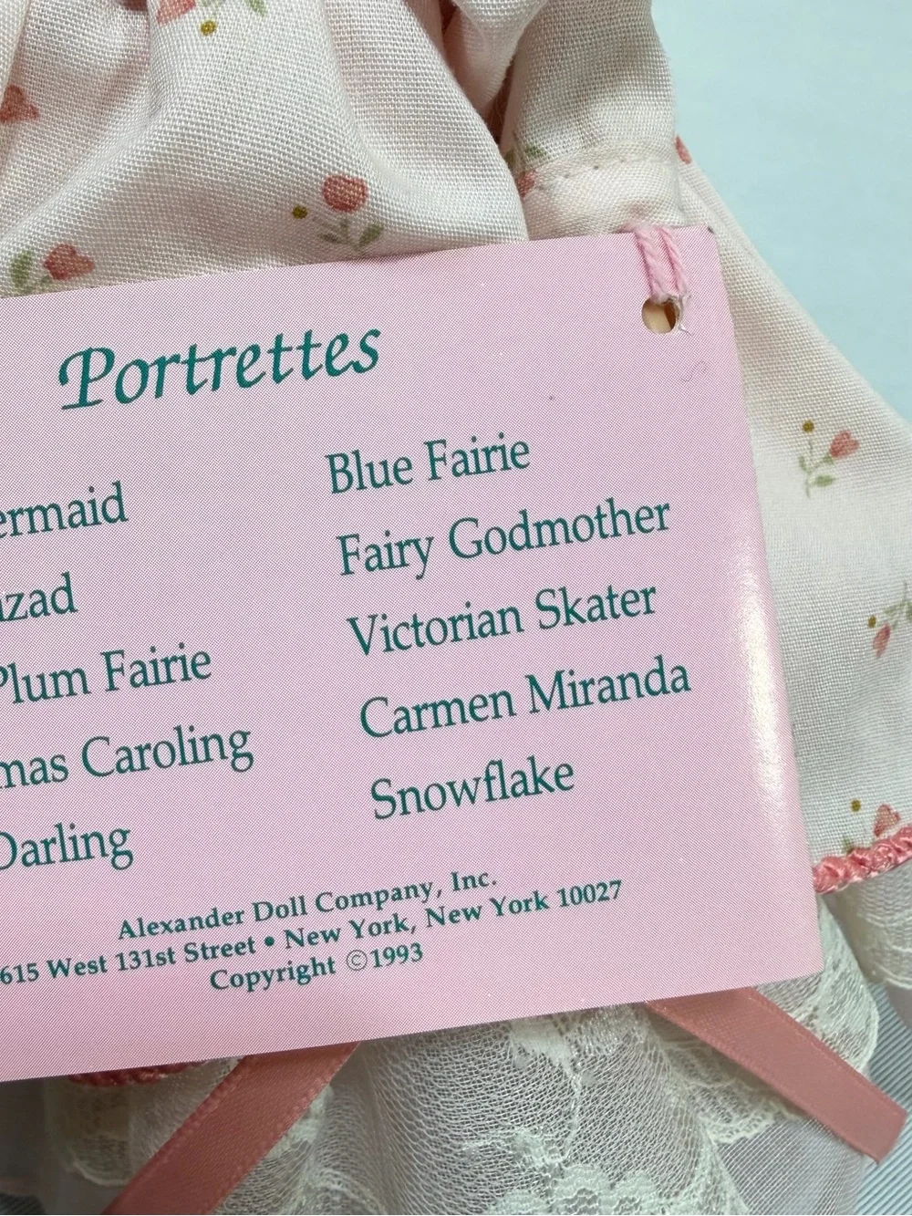 Madame Alexander Doll Mrs Darling Portrettes Peter Pan  Pink Dress 10” With Box